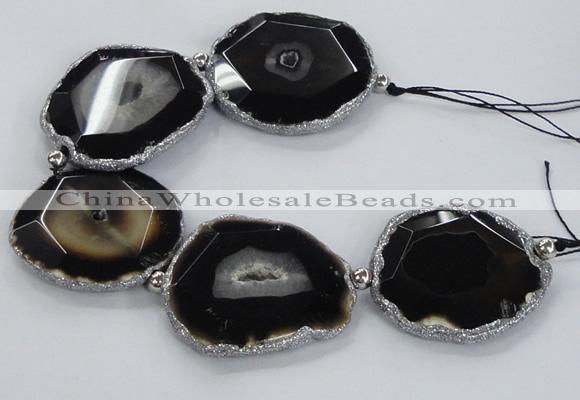 CNG2375 7.5 inches 40*45mm - 45*50mm freeform agate gemstone beads