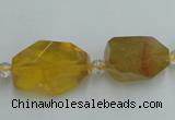 CNG240 10*15mm - 20*22mm faceted nuggets citrine gemstone beads