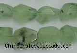 CNG241 10*12mm - 15*16mm faceted nuggets green rutilated quartz beads