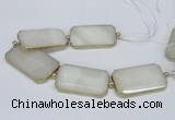 CNG2460 7.5 inches 30*50mm - 32*55mm faceted rectangle agate beads