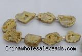 CNG2491 15.5 inches 30*40mm - 40*50mm freeform plated druzy agate beads