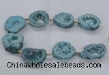 CNG2494 15.5 inches 30*40mm - 40*50mm freeform plated druzy agate beads