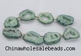 CNG2495 15.5 inches 30*40mm - 40*50mm freeform plated druzy agate beads