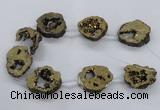 CNG2501 15.5 inches 30*40mm - 40*50mm freeform plated druzy agate beads