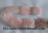 CNG2540 48*58mm – 50*60mm nuggets rose quartz beads wholesale