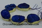 CNG2564 7.5 inches 25*35mm - 30*40mm freeform druzy agate beads