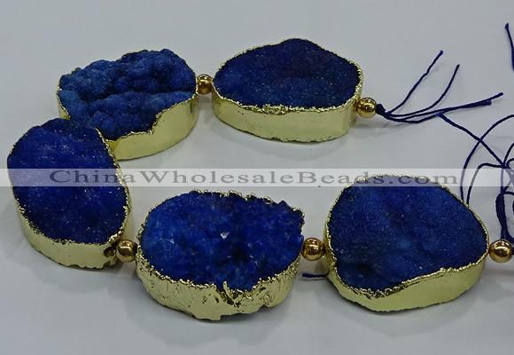 CNG2564 7.5 inches 25*35mm - 30*40mm freeform druzy agate beads