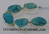CNG2600 7.5 inches 25*35mm - 30*40mm freeform druzy agate beads