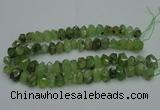 CNG2719 10*14mm - 13*18mm faceted nuggets green rutilated quartz beads