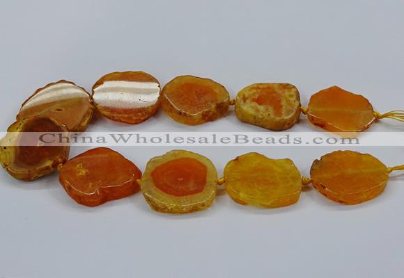 CNG2775 15.5 inches 30*35mm - 35*40mm freeform agate beads