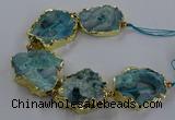 CNG2868 8 inches 35*40mm - 40*50mm freeform druzy agate beads