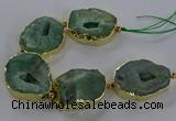 CNG2869 8 inches 35*40mm - 40*50mm freeform druzy agate beads