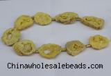CNG2889 15.5 inches 25*30mm - 30*35mm freeform plated druzy agate beads