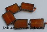 CNG2921 7.5 inches 35*45mm rectangle agate gemstone beads wholesale