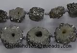 CNG2935 15.5 inches 8*10mm - 15*18mm freeform plated druzy agate beads