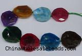 CNG2963 15.5 inches 42*45mm - 45*50mm faceted freeform agate beads