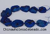 CNG3093 15.5 inches 25*30mm - 35*50mm freeform plated druzy agate beads