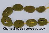 CNG3101 15.5 inches 25*30mm - 35*50mm freeform plated druzy agate beads