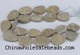 CNG3141 15.5 inches 22*30mm - 28*40mm freeform plated druzy agate beads