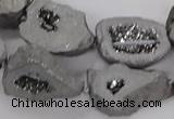 CNG3161 15.5 inches 13*18mm - 18*25mm freeform plated druzy agate beads