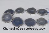 CNG3186 15.5 inches 40*45mm - 45*55mm freeform plated druzy agate beads