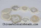 CNG3187 15.5 inches 40*45mm - 45*55mm freeform plated druzy agate beads