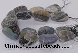 CNG3195 15.5 inches 30*40mm - 35*50mm freeform plated druzy agate beads