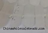 CNG3198 10*25mm - 16*40mm faceted nuggets matte white crystal beads