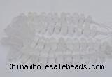 CNG3208 10*25mm - 12*45mm faceted nuggets matte white crystal beads