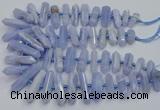 CNG3209 15.5 inches 10*25mm - 12*45mm faceted nuggets blue lace agate beads