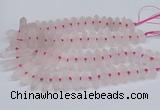 CNG3215 10*25mm - 12*50mm faceted nuggets matte rose quartz beads