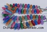 CNG3228 10*25mm - 12*50mm faceted nuggets agate beads