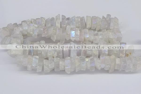 CNG3235 15.5 inches 20*25mm - 25*30mm nuggets plated white crystal beads