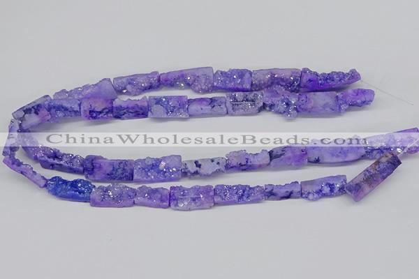 CNG3251 15.5 inches 8*15mm - 11*20mm freeform plated druzy agate beads