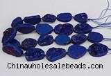 CNG3278 22*30mm - 30*40mm freeform plated druzy agate beads
