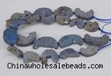 CNG3309 20*30mm - 30*45mm freeform plated druzy agate beads