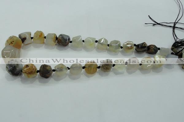 CNG331 15.5 inches 8*10mm - 15*18mm faceted nuggets agate beads