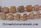 CNG3321 15.5 inches 4*6mm - 8*10mm nuggets plated druzy agate beads