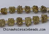 CNG3325 15.5 inches 4*6mm - 8*10mm nuggets plated druzy agate beads