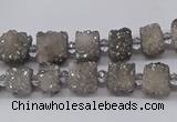 CNG3335 15.5 inches 6*8mm - 10*14mm nuggets plated druzy agate beads