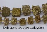 CNG3337 15.5 inches 6*8mm - 10*14mm nuggets plated druzy agate beads