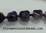 CNG337 15.5 inches 8*10mm - 15*18mm faceted nuggets amethyst beads