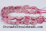 CNG3376 20*30mm - 30*45mm freeform plated druzy agate beads