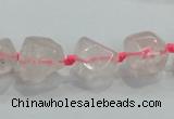 CNG339 15.5 inches 8*10mm - 15*18mm faceted nuggets rose quartz beads