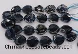 CNG3404 15.5 inches 28*30mm - 30*32mm faceted freeform agate beads
