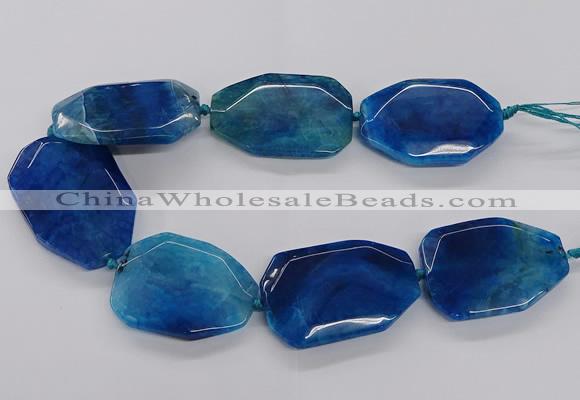 CNG3412 15.5 inches 38*50mm - 40*55mm faceted freeform agate beads