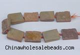 CNG3476 15.5 inches 30*40mm freeform plated druzy agate beads