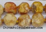 CNG3500 15.5 inches 12mm - 14mm faceted nuggets agate beads