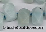 CNG3526 Top drilled  13*18mm - 15*20mm faceted nuggets amazonite beads