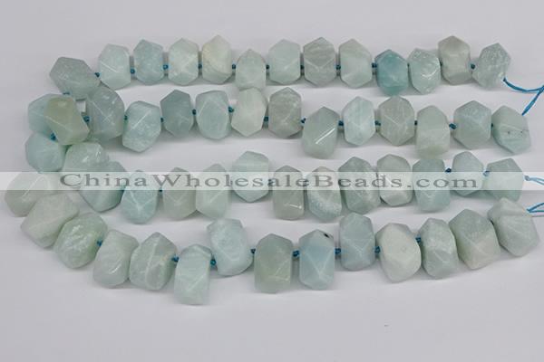 CNG3526 Top drilled  13*18mm - 15*20mm faceted nuggets amazonite beads